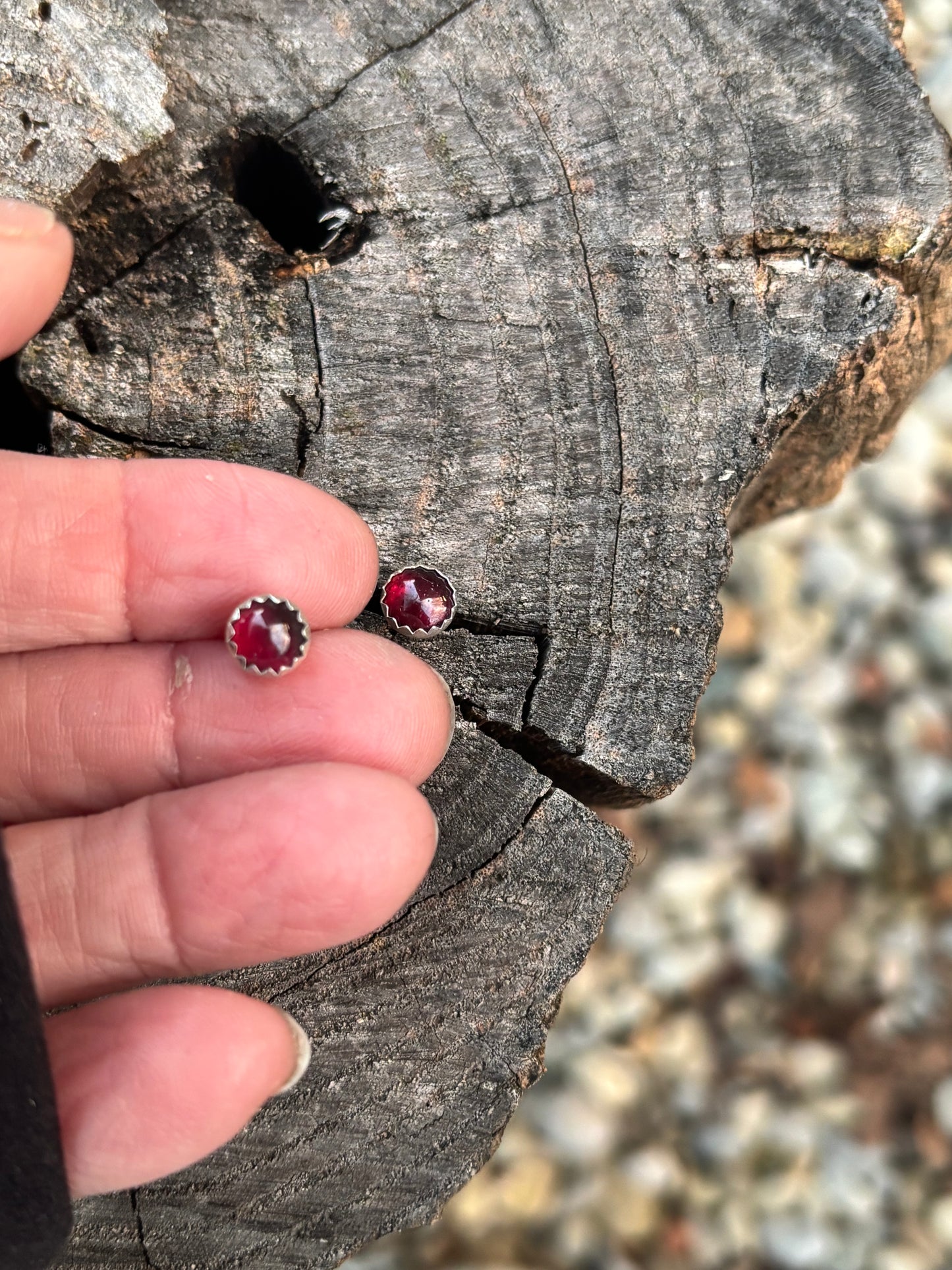 Garnet studs collection