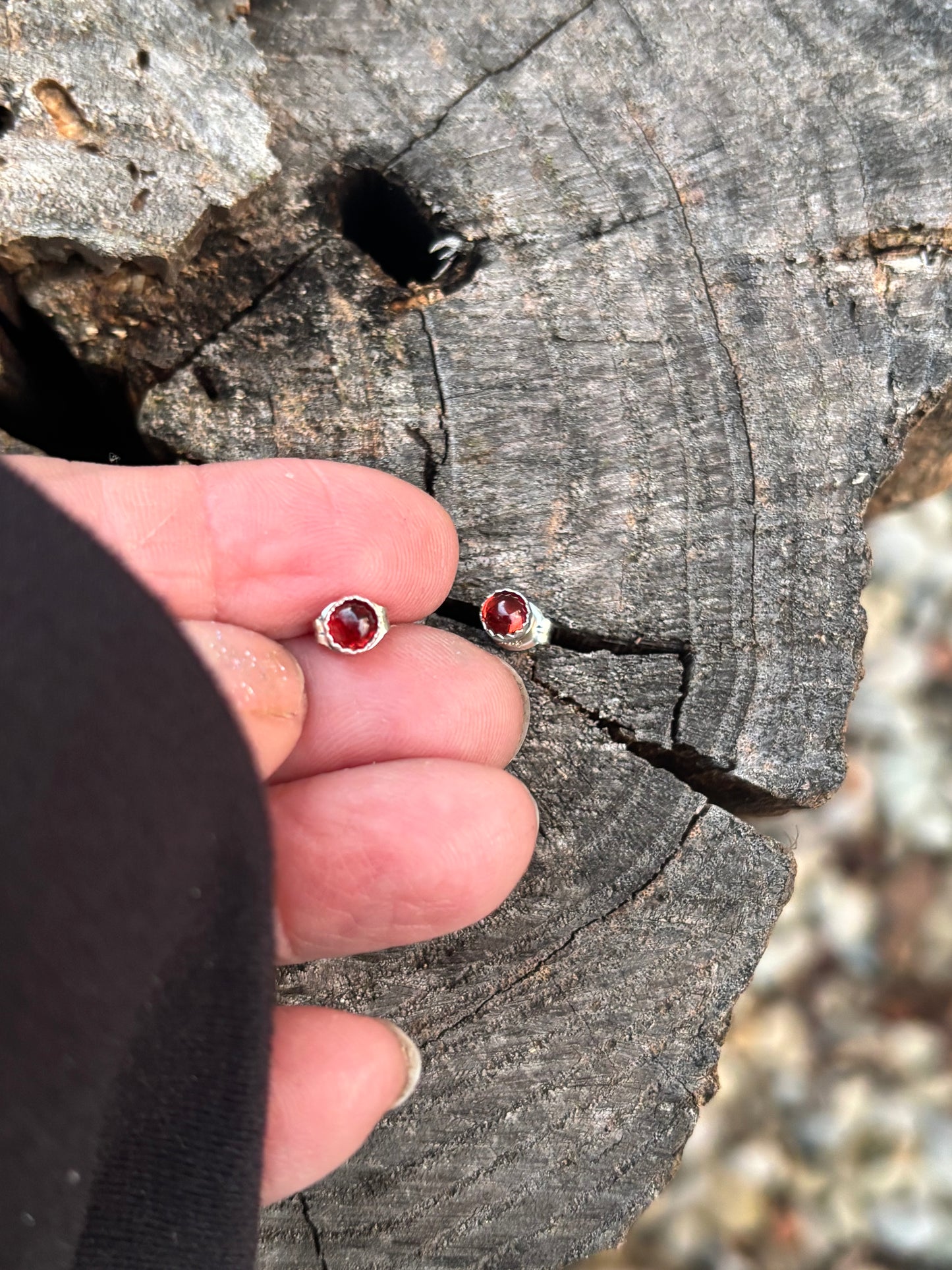 Garnet studs collection