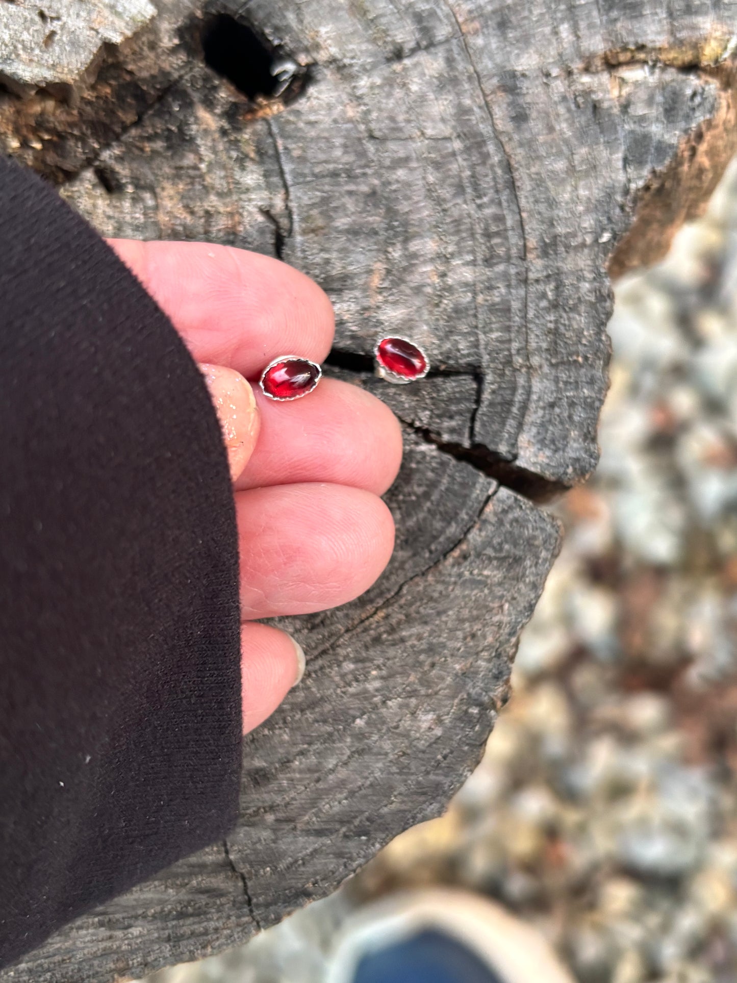 Garnet studs collection