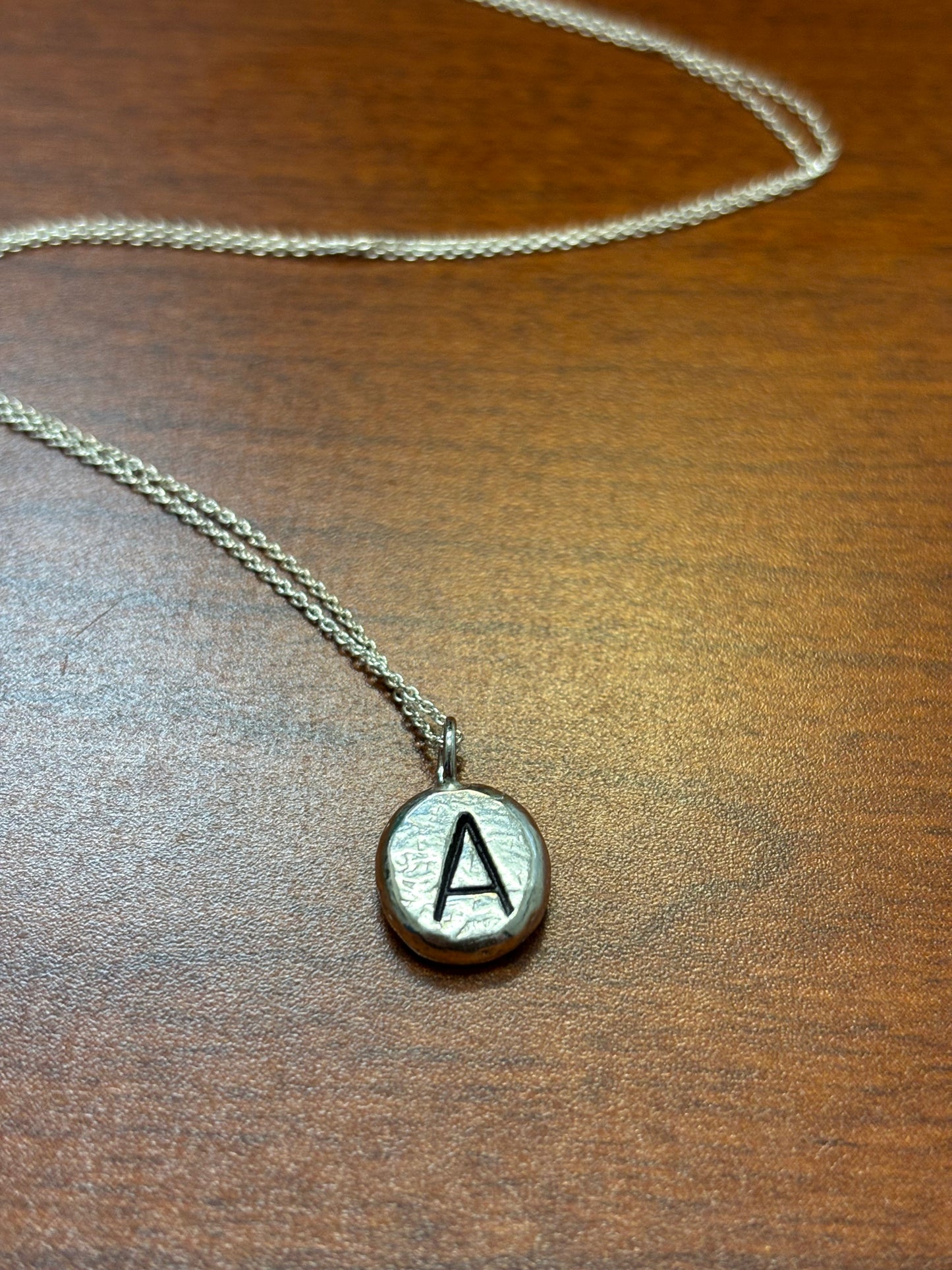 Sterling Silver Nugget Initials Charm