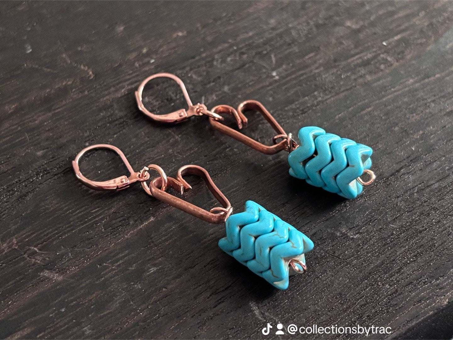 Copper heart earring