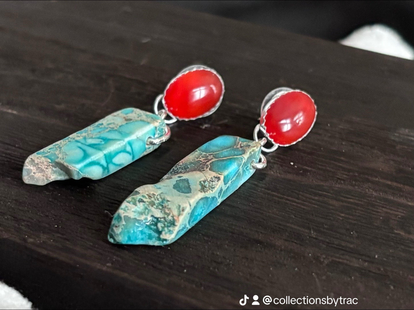 Carnelian/Agate stone earring