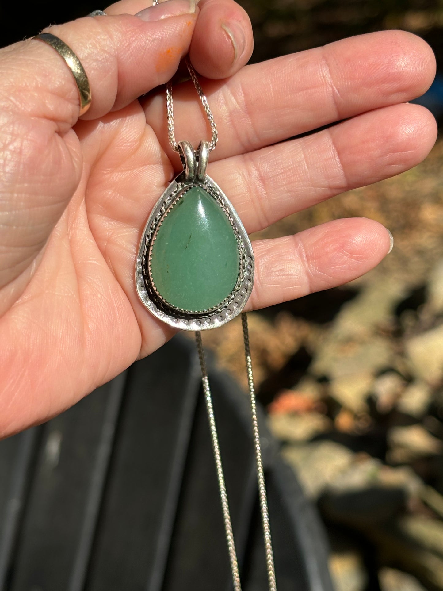 Green Aventurine stone necklace