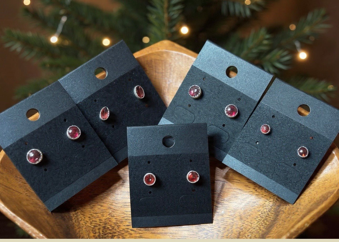 Garnet studs collection