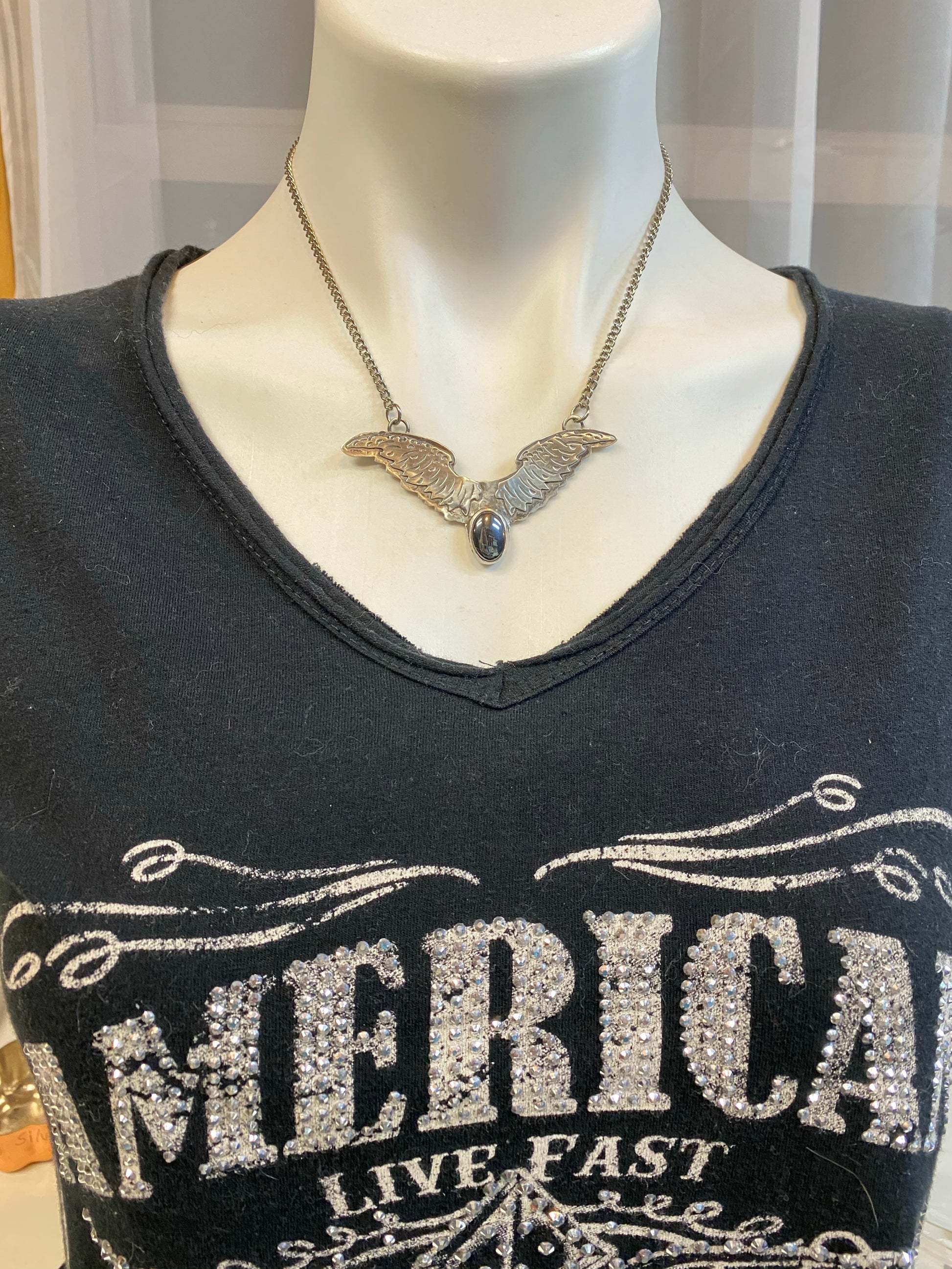 Wing gemstone necklace - collectionsbytracy.com