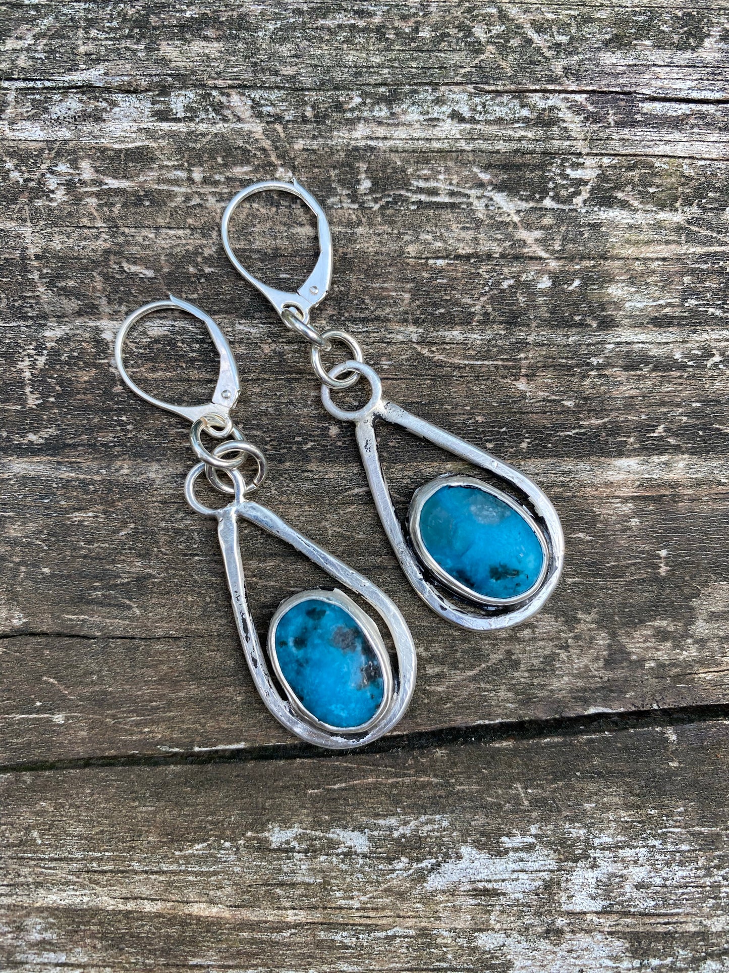 Blue agate stone earrings - collectionsbytracy.com