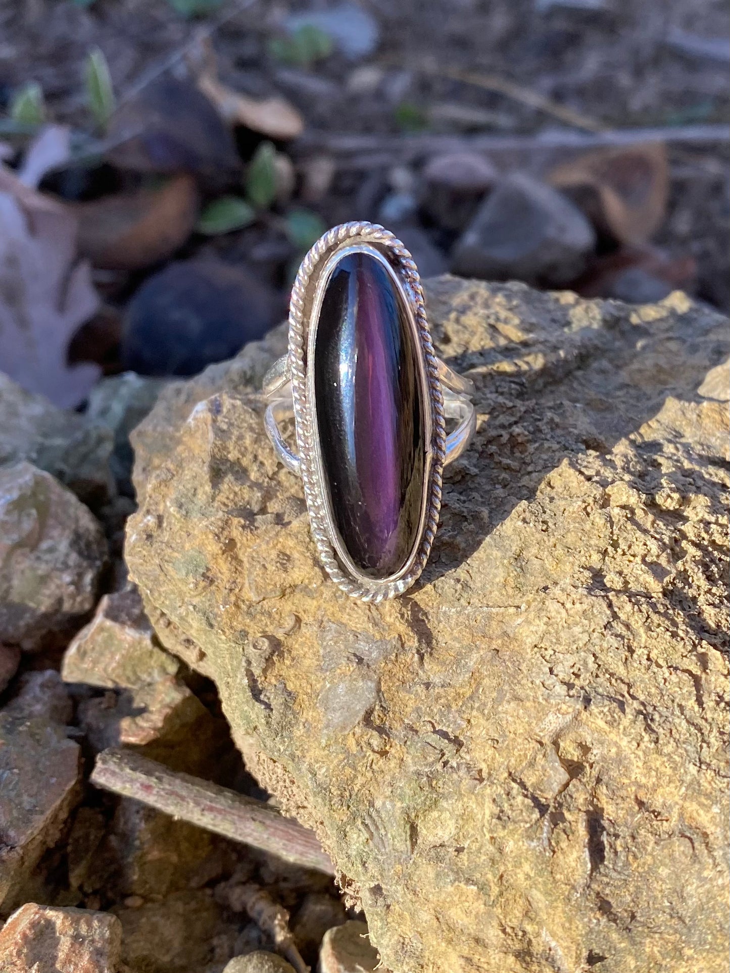 Rainbow Obsidian ring Size 9 - collectionsbytracy.com