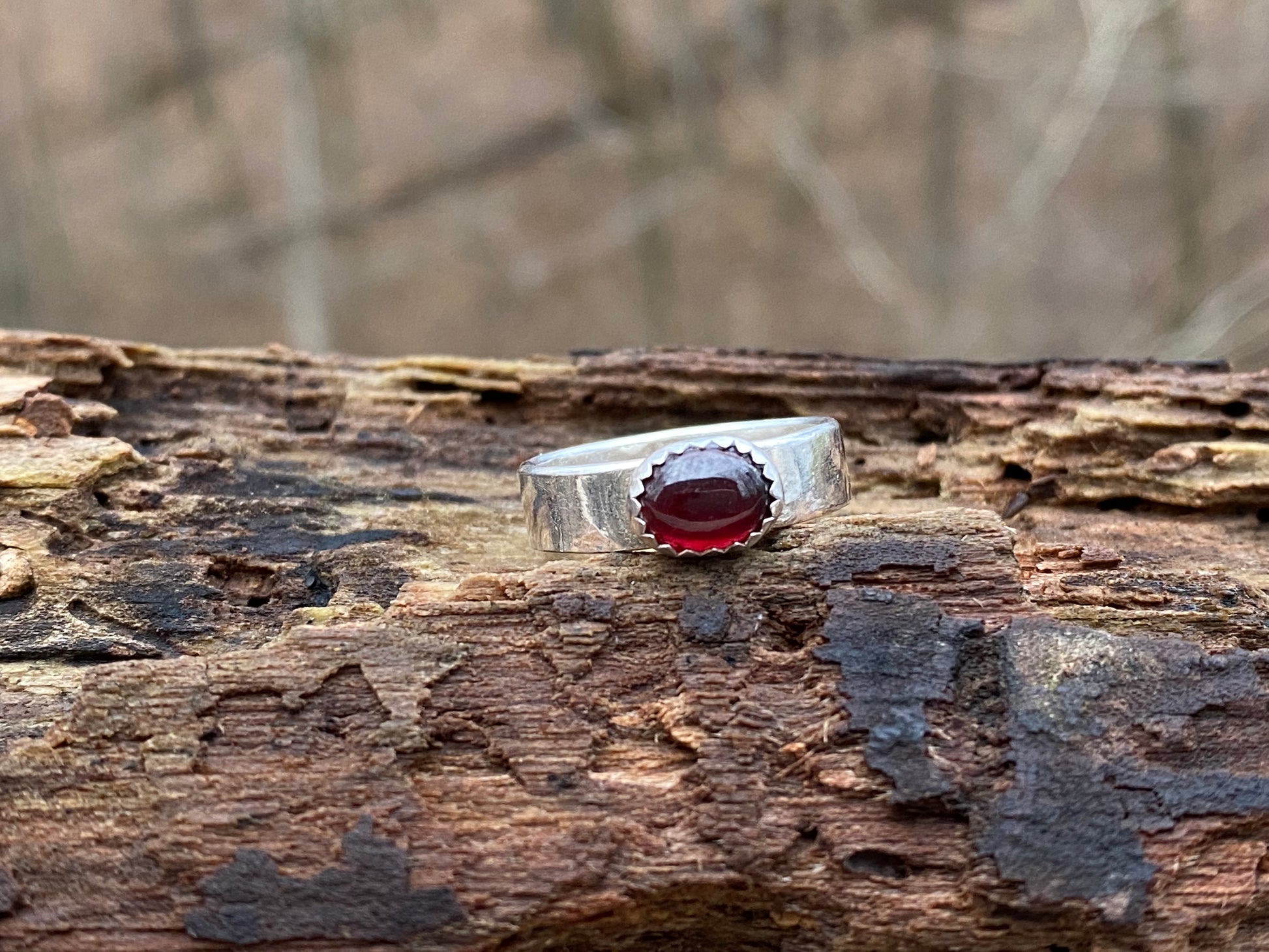 Winter Garnet rings and earrings - collectionsbytracy.com