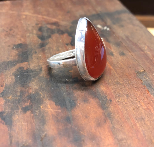 Carnelian gemstone silver ring - collectionsbytracy.com