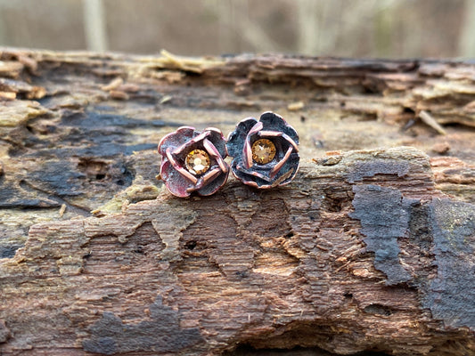 Winter copper blossom earrings - collectionsbytracy.com
