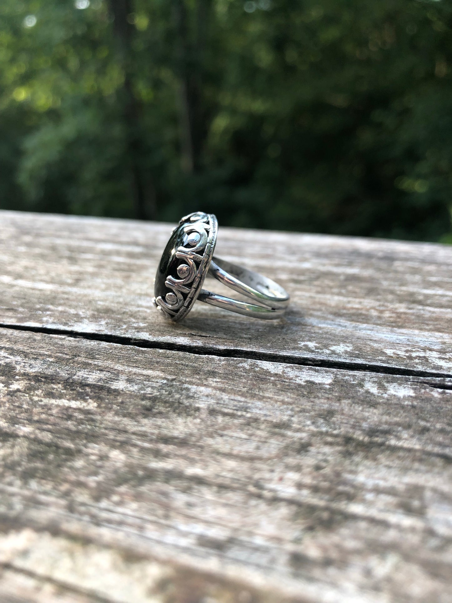 Black onyx sterling silver ring - collectionsbytracy.com