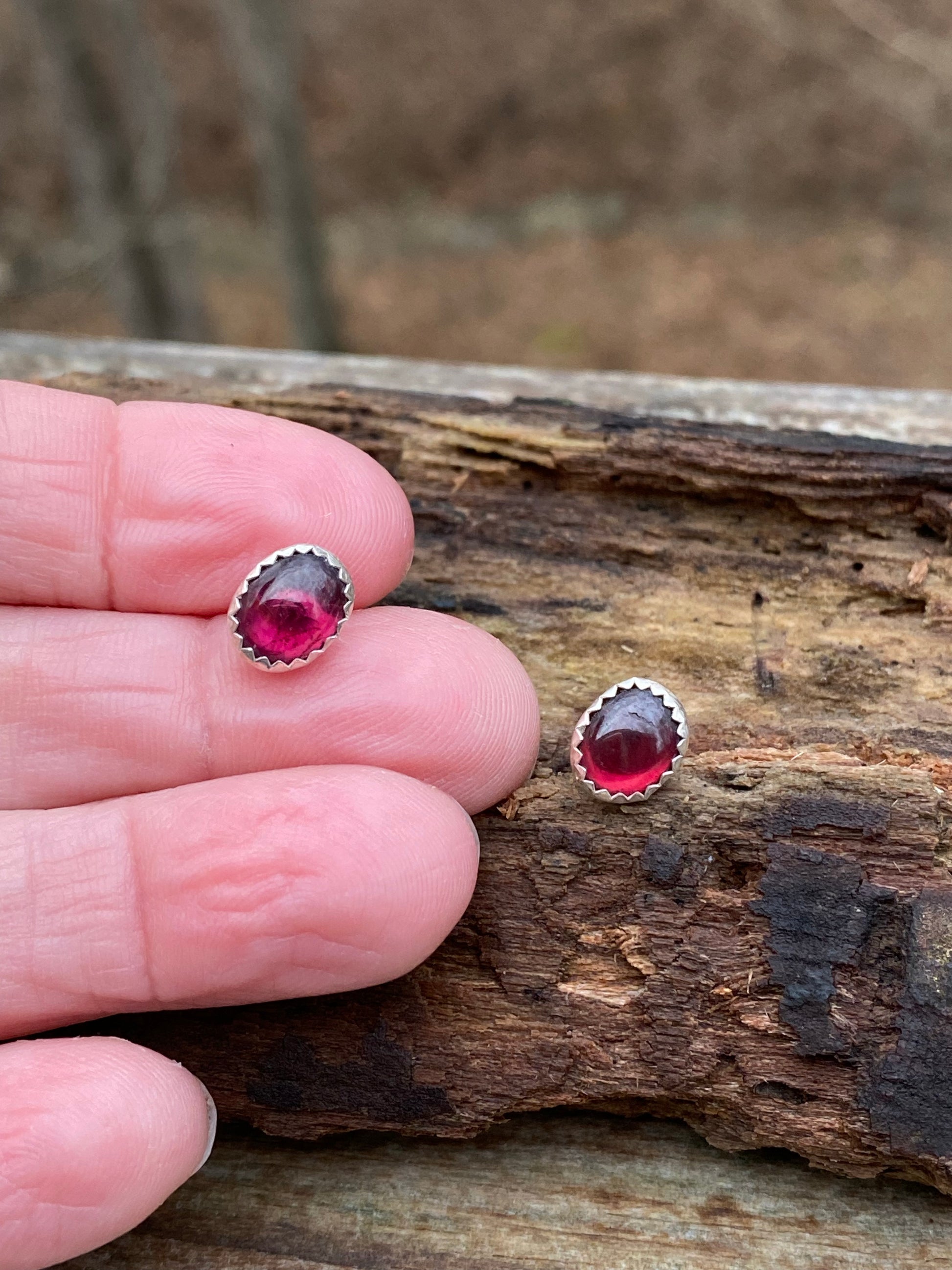 Winter Garnet rings and earrings - collectionsbytracy.com