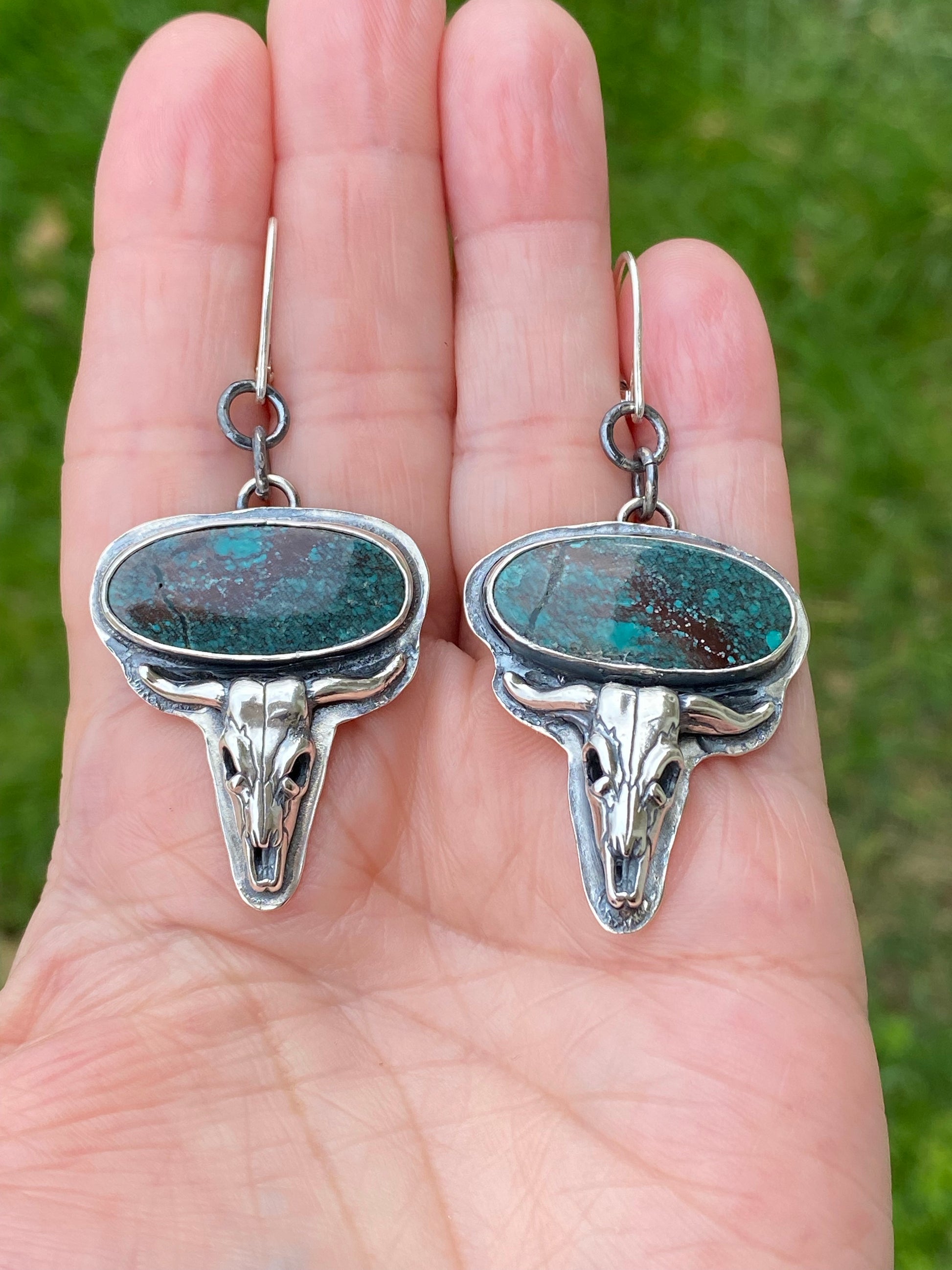 Turquoise steer earrings - collectionsbytracy.com