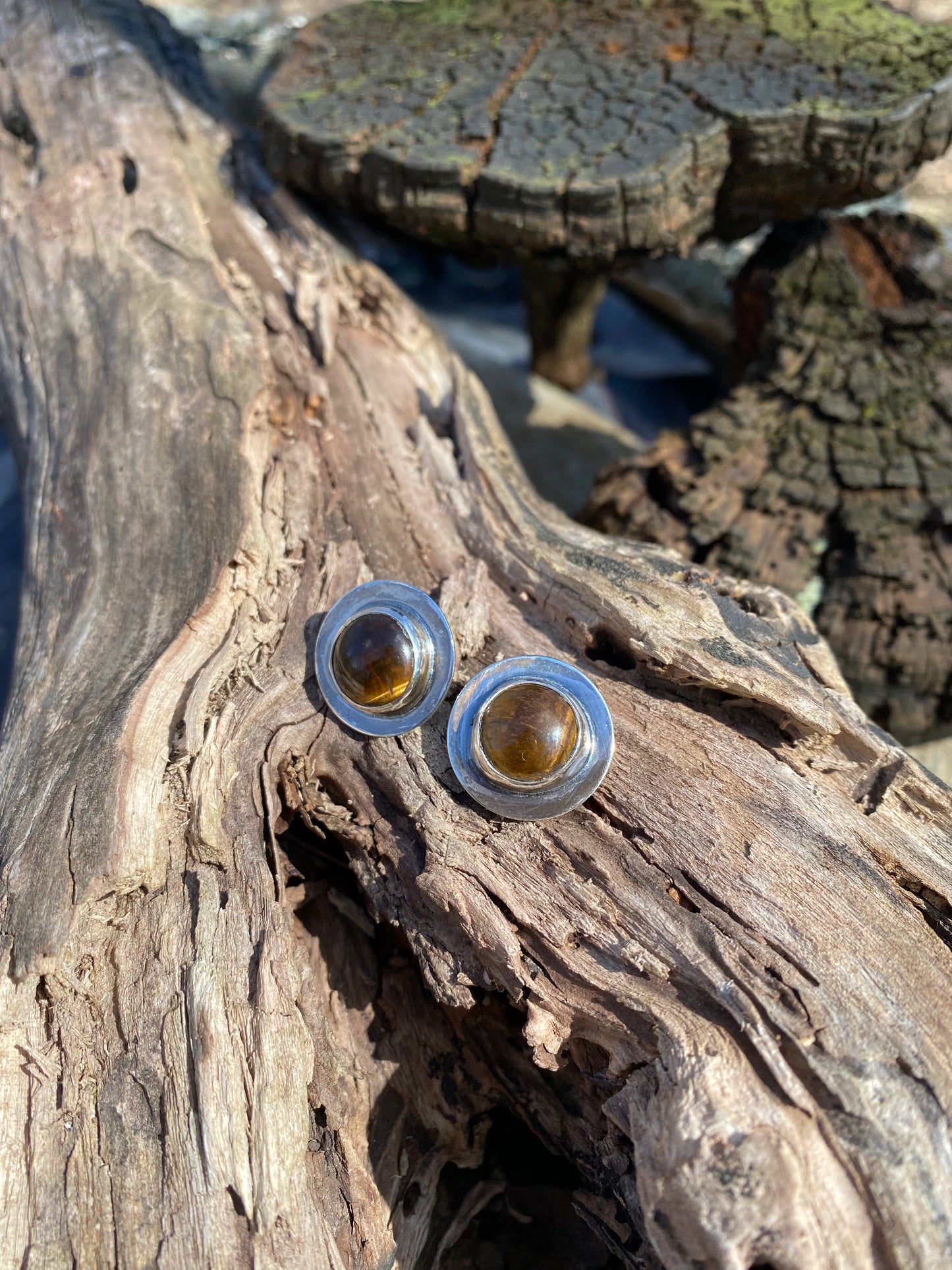 Tiger eye post earring - collectionsbytracy.com