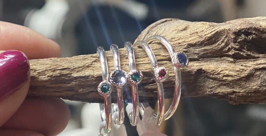 Crystal birthstone rings - collectionsbytracy.com