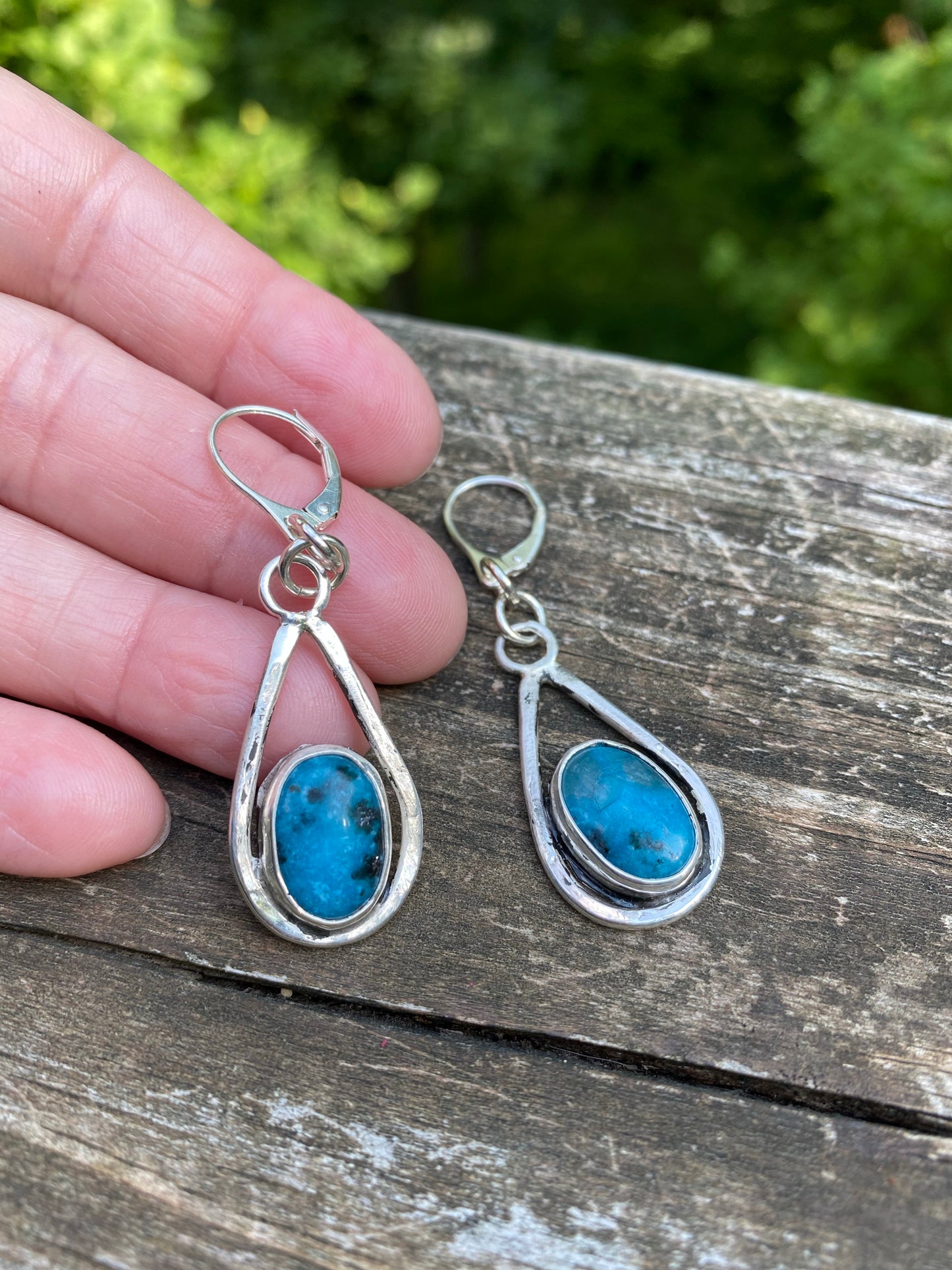 Blue agate stone earrings - collectionsbytracy.com