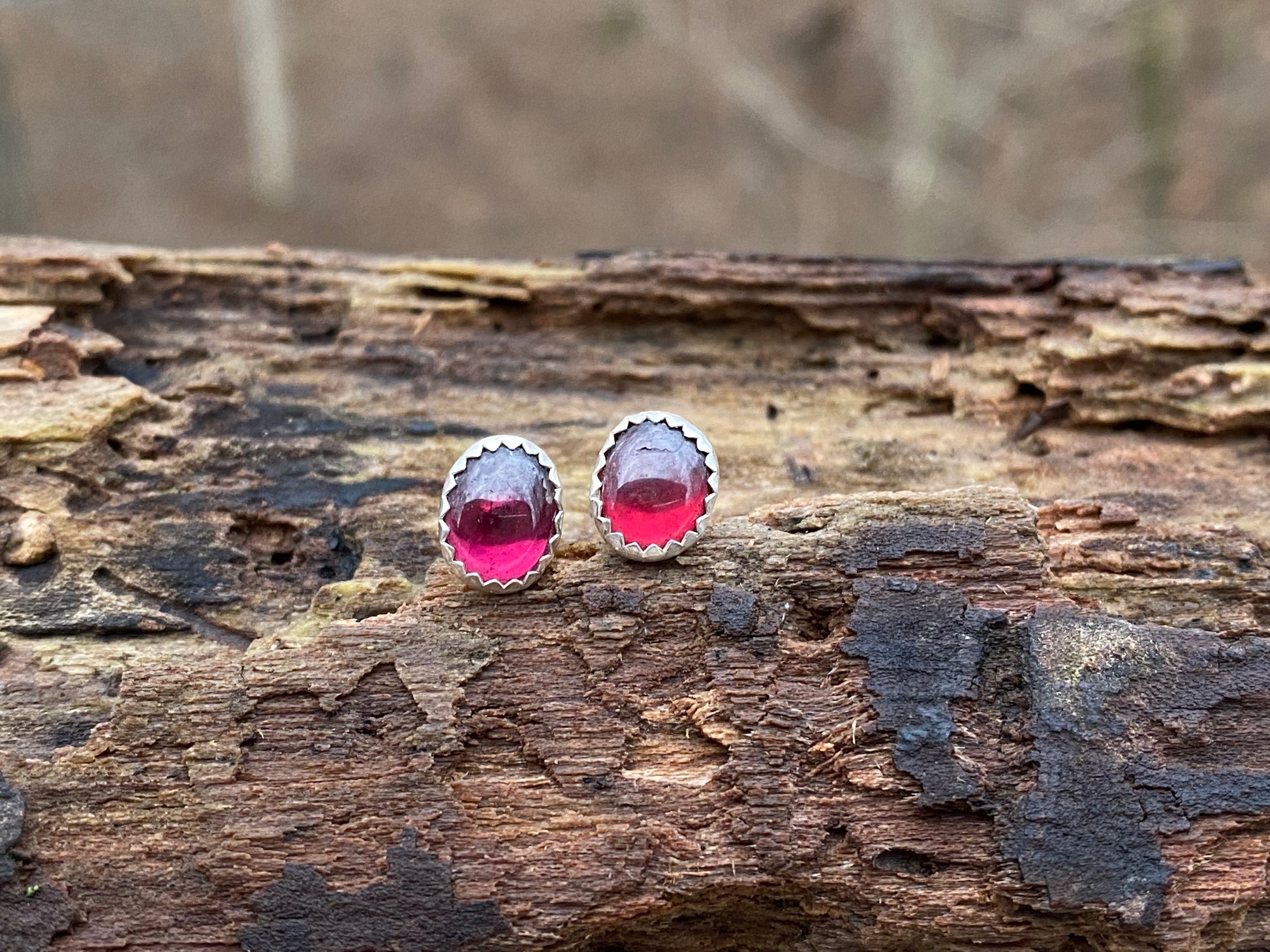 Winter Garnet rings and earrings - collectionsbytracy.com