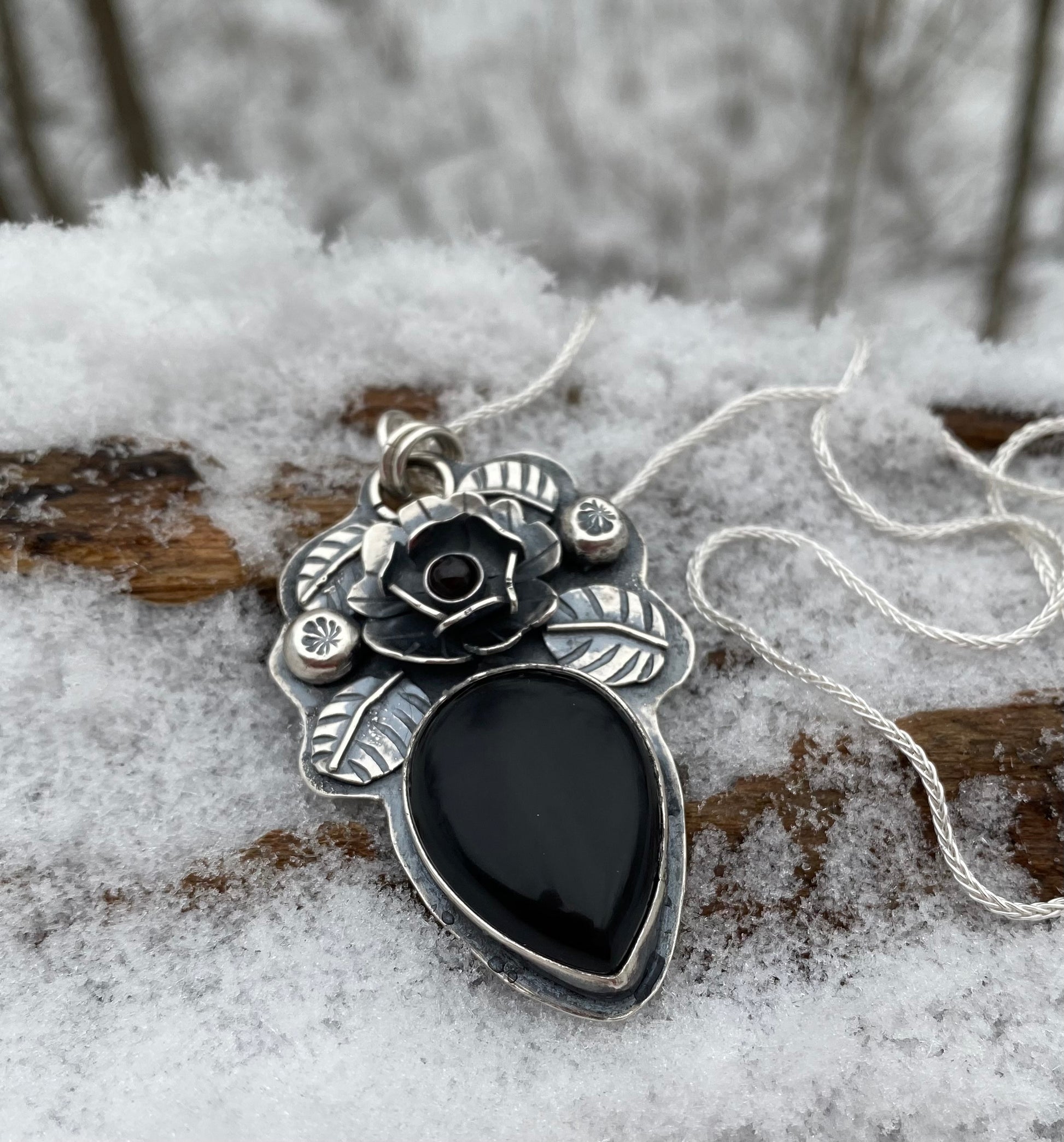 Black Dahlia winter necklace - collectionsbytracy.com