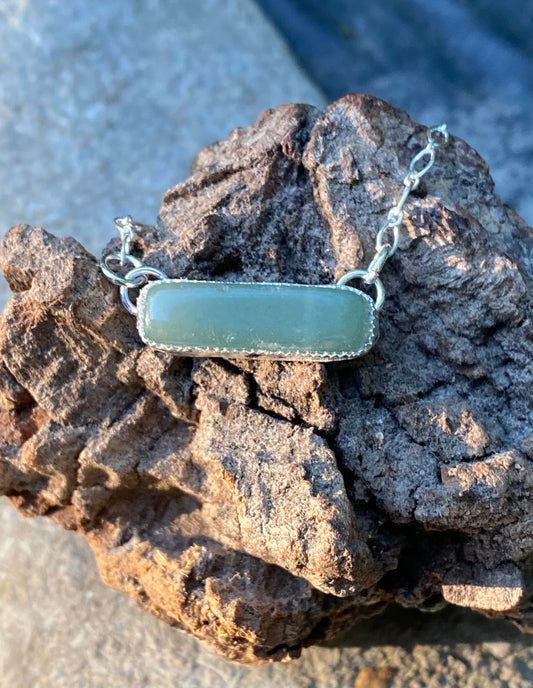 Aventurine gemstone bar necklace - collectionsbytracy.com