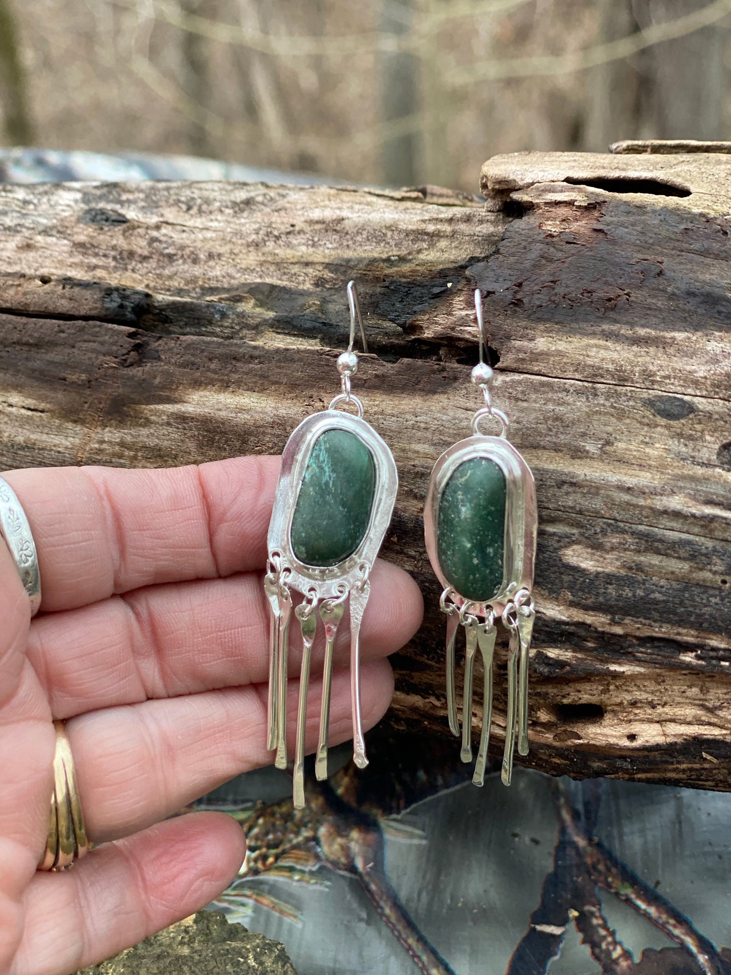 Tumble Green stone earrings - collectionsbytracy.com