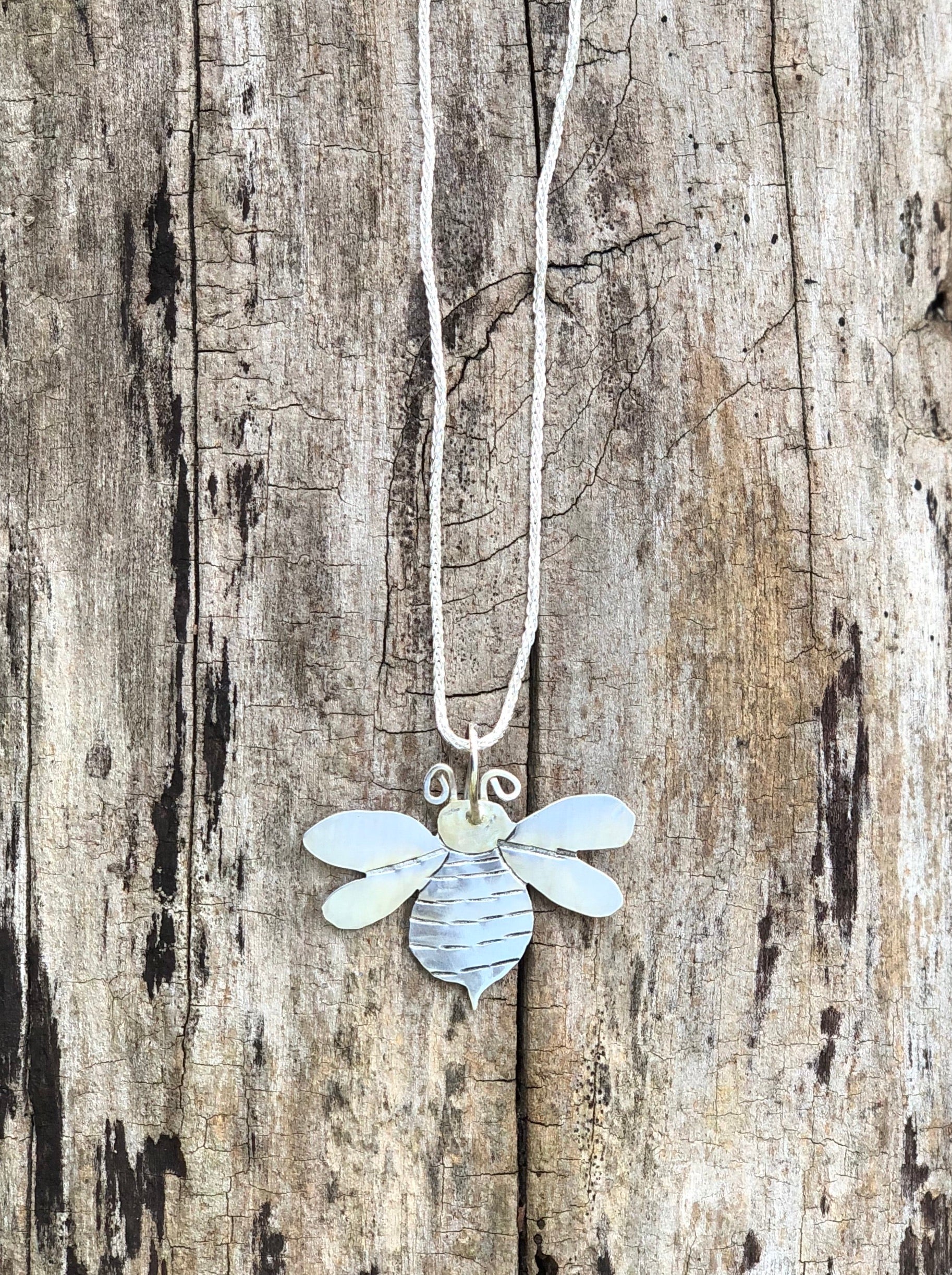Beatrice the Bumble bee silver necklace - collectionsbytracy.com