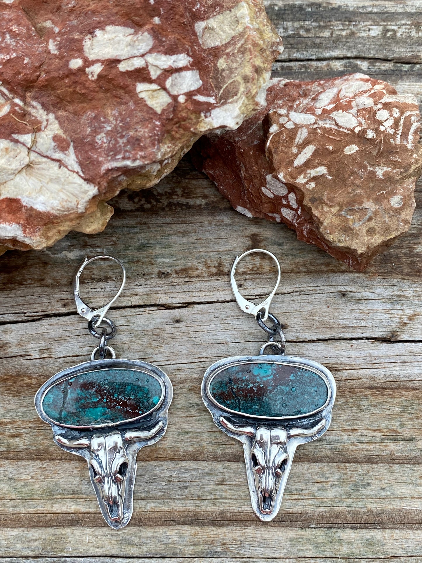 Turquoise steer earrings - collectionsbytracy.com