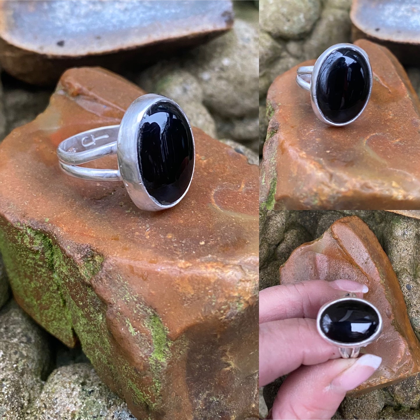 Black onyx stone ring - collectionsbytracy.com
