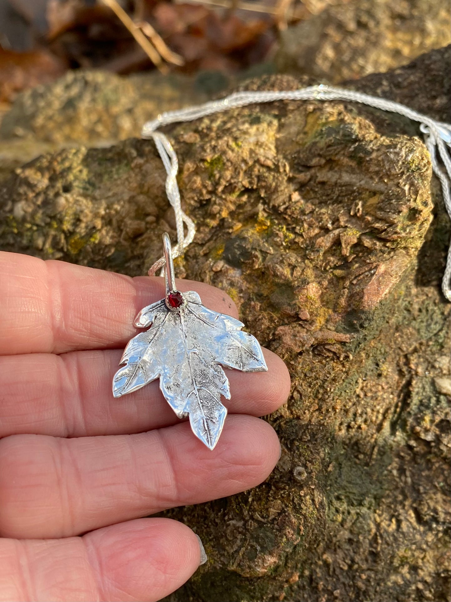 Fine silver leaf necklace - collectionsbytracy.com