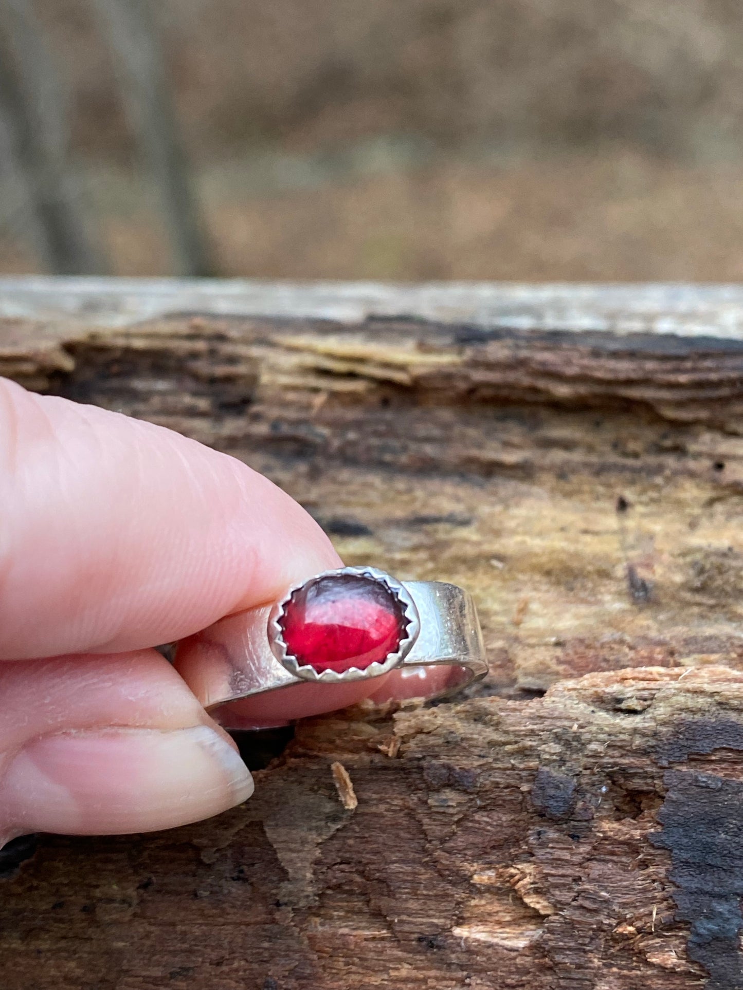 Winter Garnet rings and earrings - collectionsbytracy.com