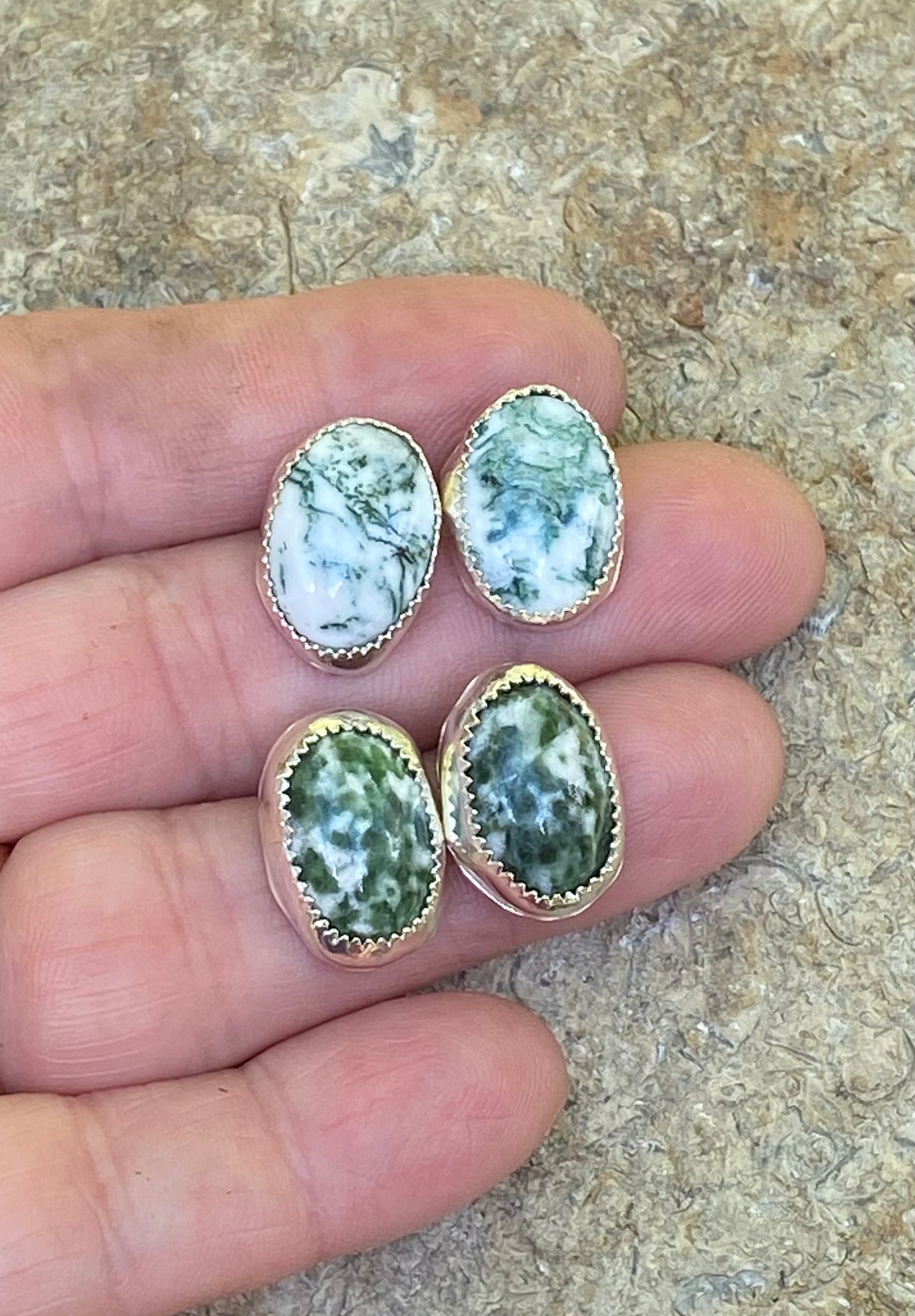 Moss agate earrings - collectionsbytracy.com