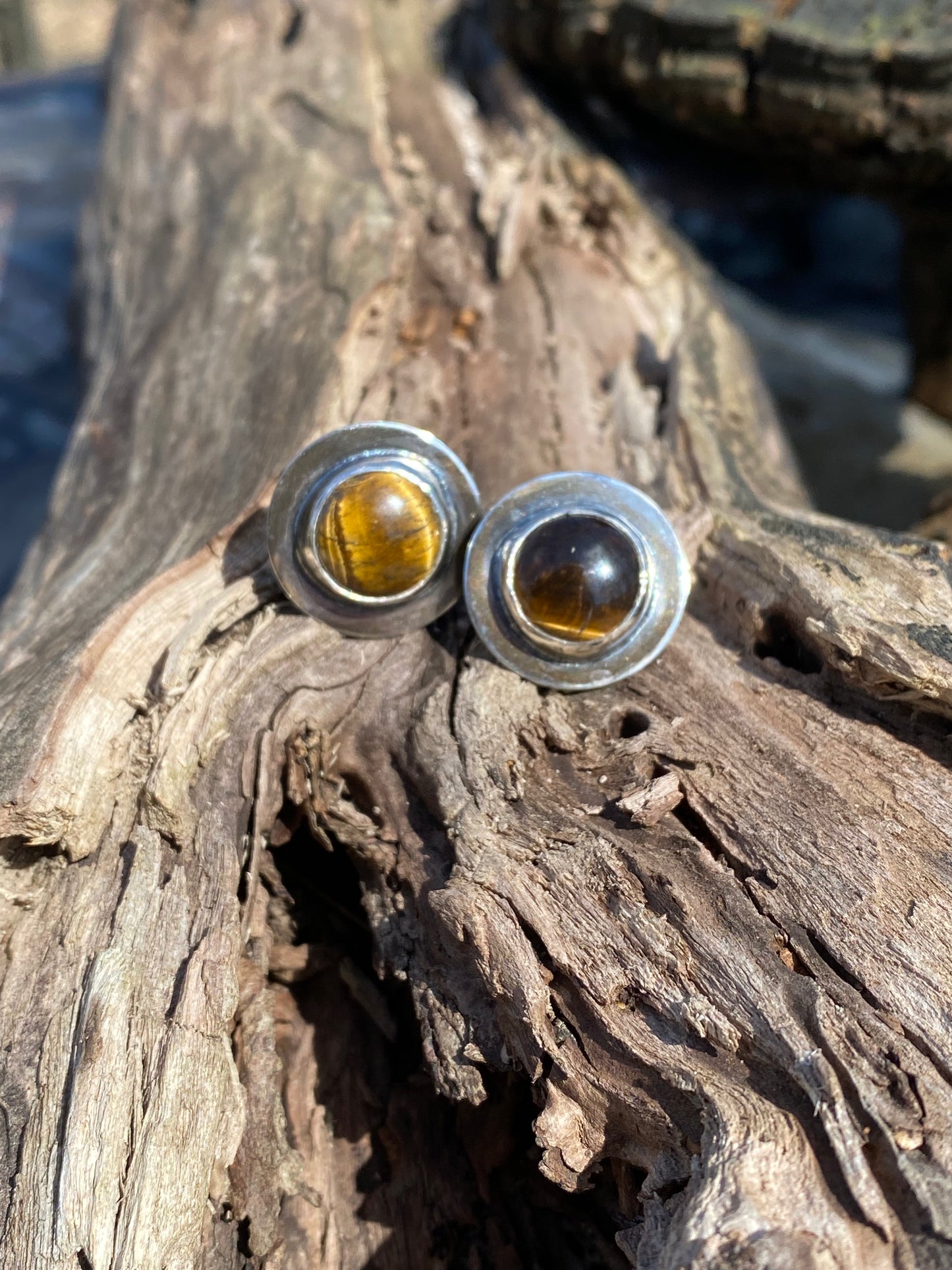 Tiger eye post earring - collectionsbytracy.com