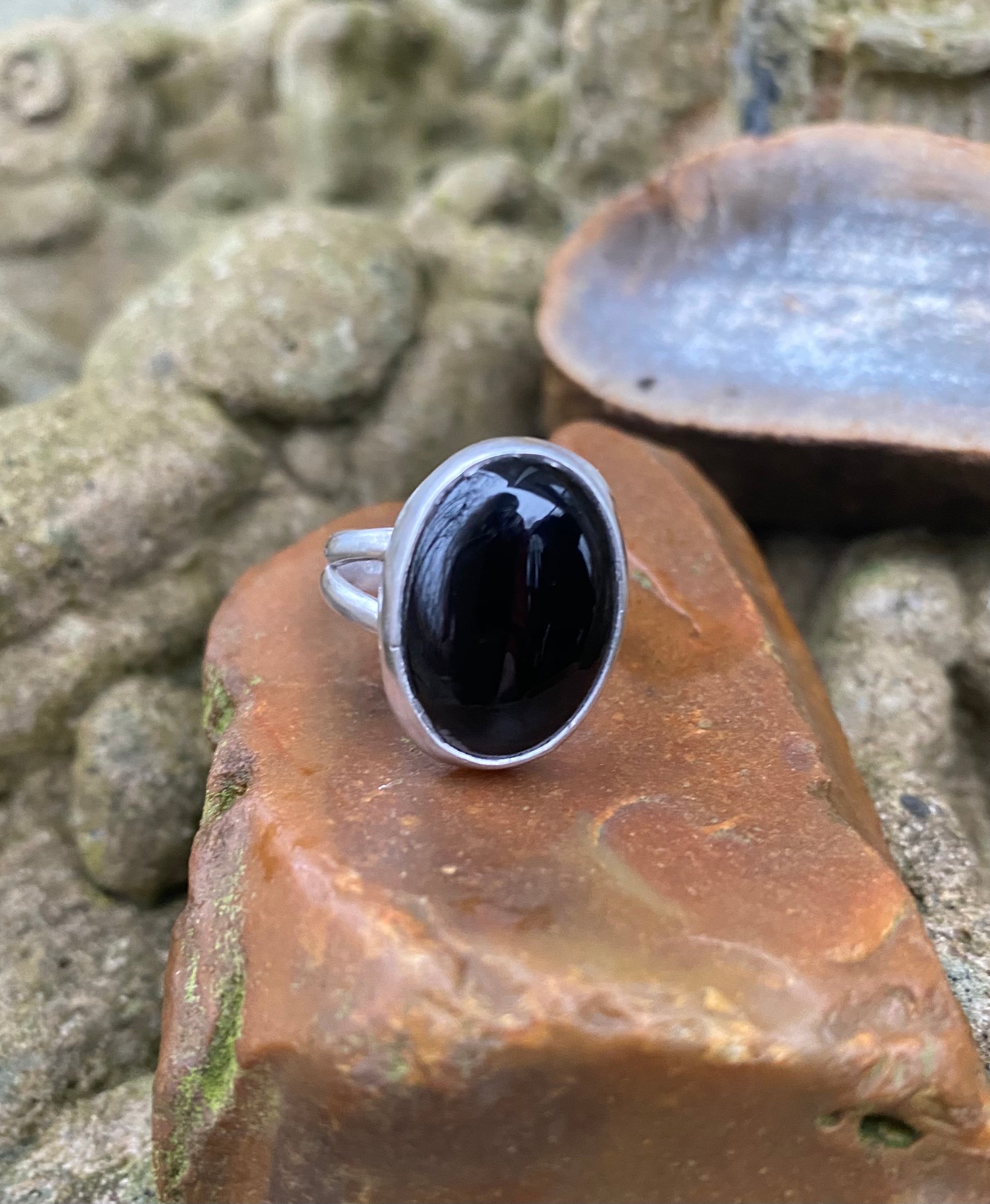 Black onyx stone ring - collectionsbytracy.com