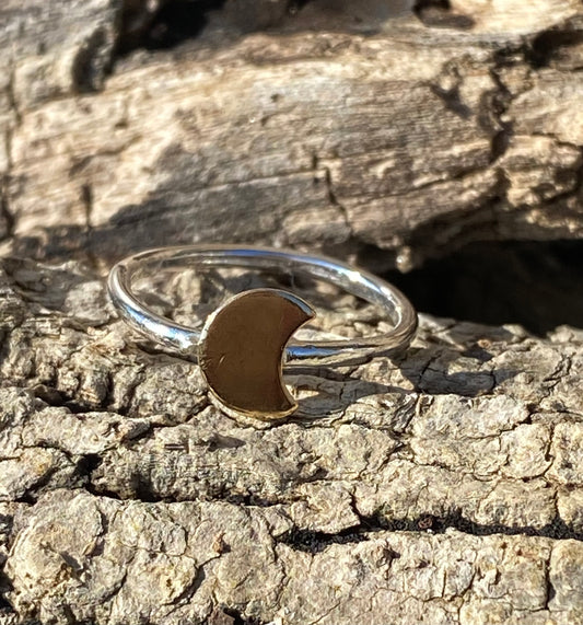 Waning crescent moon ring - collectionsbytracy.com