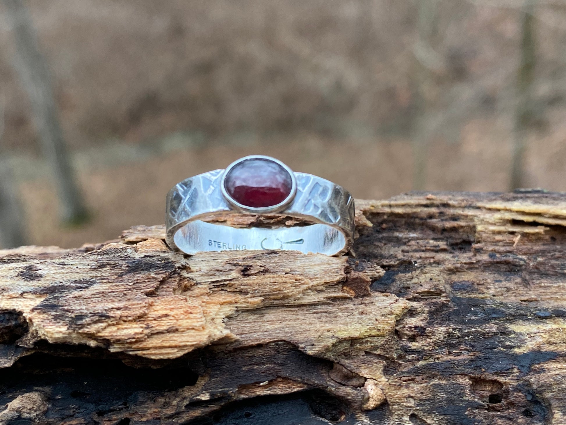 Winter Garnet rings and earrings - collectionsbytracy.com