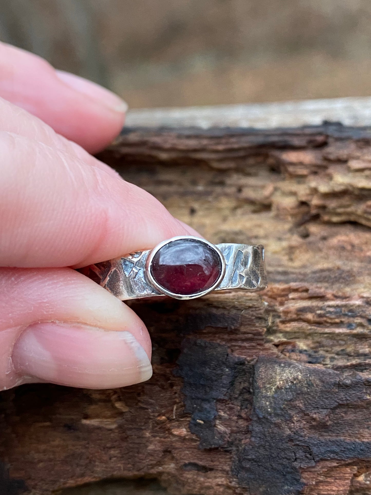 Winter Garnet rings and earrings - collectionsbytracy.com